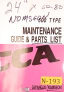 Namseon-Namseon Gwangju 600 and 660 Lathe, Maintenance Operations and Parts List Manual-600-660-Type-04